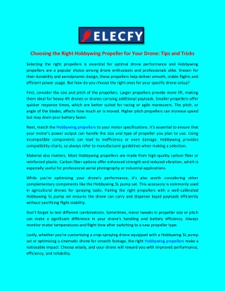 Choosing the Right Hobbywing Propeller for Your Drone Tips and Tricks