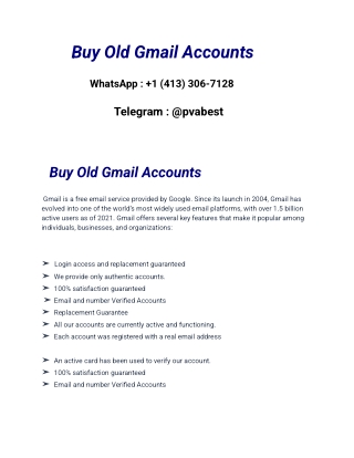 How To Buy Old Gmail Accounts - 2025