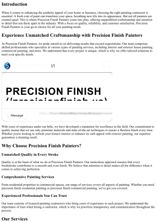 Experience Unmatched Craftsmanship with Precision Finish Painters