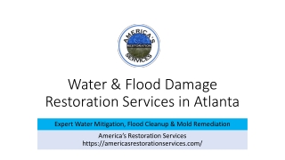 Water & Flood Damage Restoration Services in Atlanta