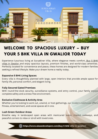 Welcome to Spacious Luxury – Buy Your 5 BHK Villa in Gwalior Today