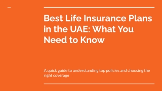 Best Life Insurance Plans in the UAE_ What You Need to Know