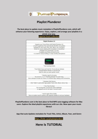 Organize Music Collection | Playlistplunderer.com