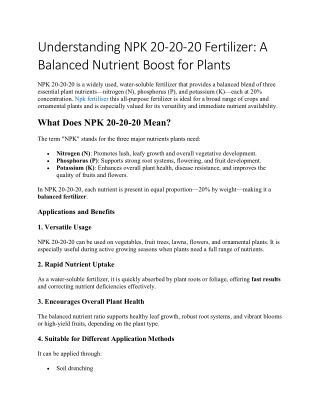 Understanding NPK 21