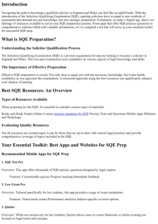 Your Essential Toolkit: Best Apps and Websites for SQE Prep