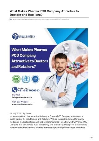 What Makes Pharma PCD Company Attractive to Doctors and Retailers (2)