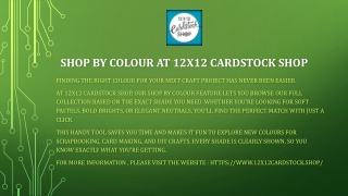 12x12 Cardstock Shop Second PPT