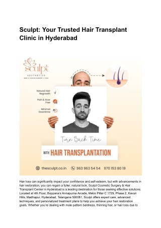 Sculpt_ Your Trusted Hair Transplant Clinic in Hyderabad