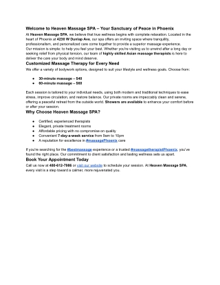 Heaven Massage SPA