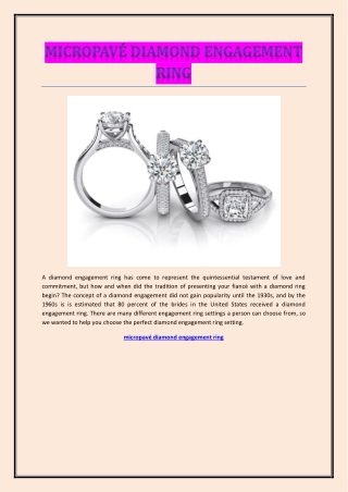 Micropavé Diamond Engagement Ring