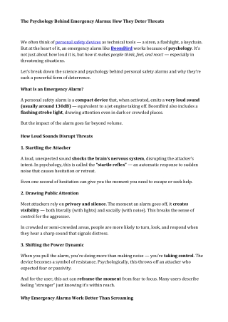 The Psychology Behind Emergency Alarms How They Deter Threats