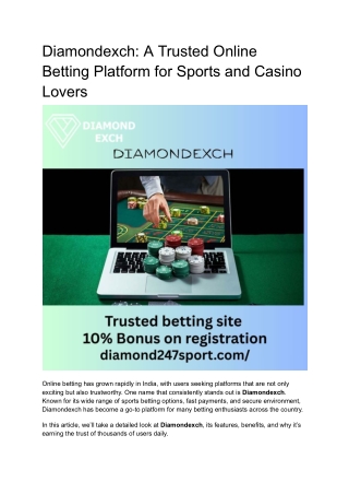 Diamondexch – India’s Ultimate Online Betting Destination (1)