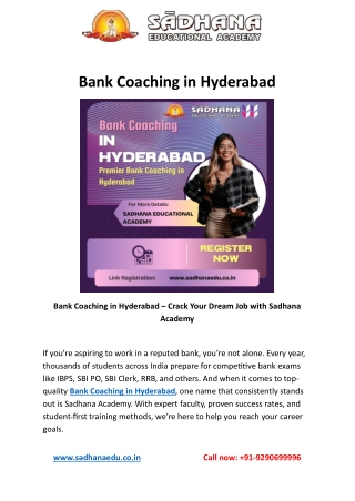 Bank Coaching in Hyderabad