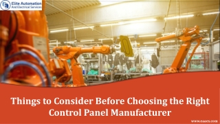Things to Consider Before Choosing the Right Control Panel Manufacturer