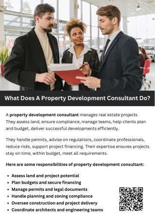 What Does A Property Development Consultant Do?