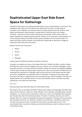 Upper East Side Event Space