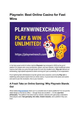 Playnwin_ Best Online Casino for Fast Wins