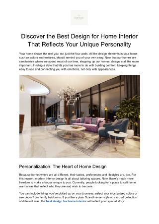 Best Design for Home Interior | Chalk Studio