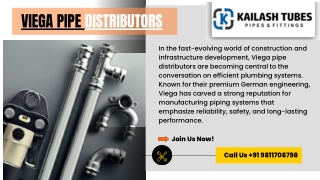 Viega Pipe Distributors Enhancing Plumbing Infrastructure with Quality and Innovation