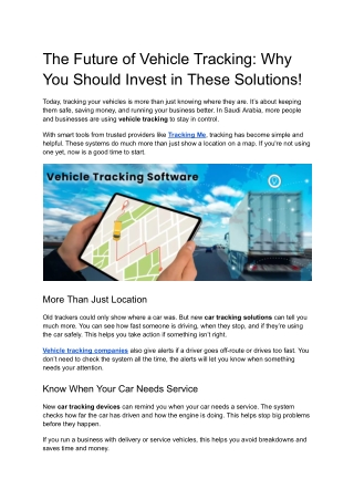 The Future of Vehicle Tracking