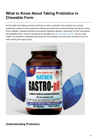 What to Know About Taking Probiotics in Chewable Form