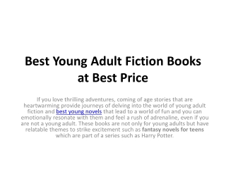 Best Young Adult Fiction Books at Best Price