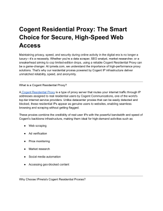 Congnet residential proxy