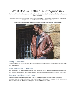 What Does a Leather Jacket Symbolize?