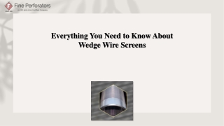 FineHole Everything You Need to Know About Wedge Wire Screens