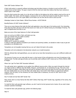 Real Fake USDT Sender Software [Latest Version]