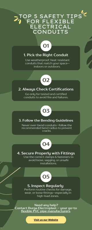Top 5 Safety Tips for Using Flexible Electrical Conduits infographic (2)