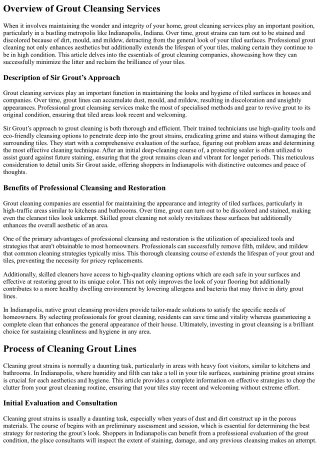 Cut The Litter From Cleaning Grout Lines In Indianapolis, Indiana