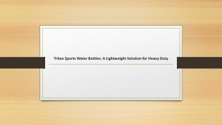 Tritan Sports Water Bottles a Lightweight Solution for Heavy Duty