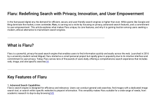 Flaru: Redefining Search with Privacy, Innovation, and User Empowerment