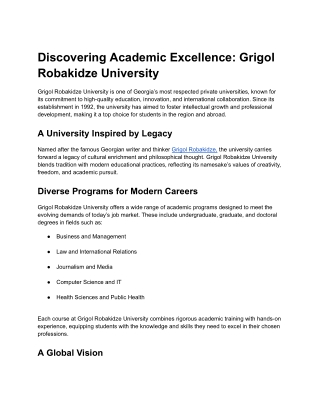 Grigol Robakidze University