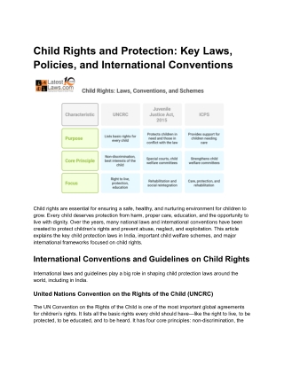 Child Rights and Protection_ Key Laws, Policies, and International Conventions