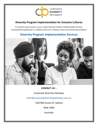 Diversity Program Implementation for Inclusive Cultures