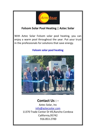 Folsom Solar Pool Heating  Aztec Solar