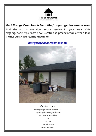 Best Garage Door Repair Near Me | twgaragedoorsrepair.com