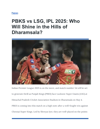 PBKS vs LSG, IPL 2025_ Who Will Shine in the Hills of Dharamsala_