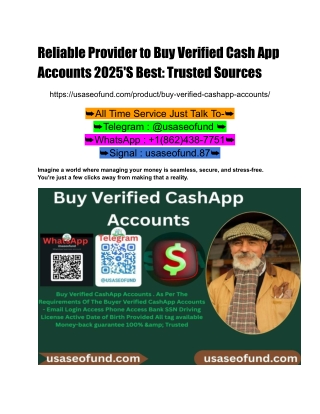 Reliable Provider to Buy Verified Cash App Accounts 2025'S Best_ Trusted Sources