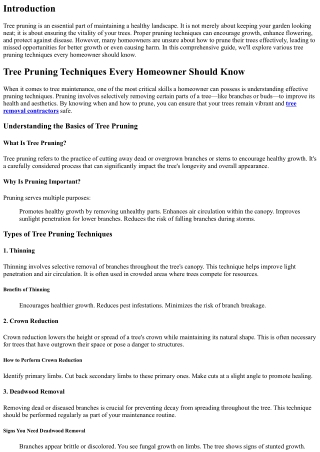 Tree Pruning Techniques Every Homeowner Should Know