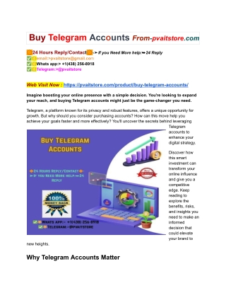 Buy Telegram Accounts From-pvaitstore