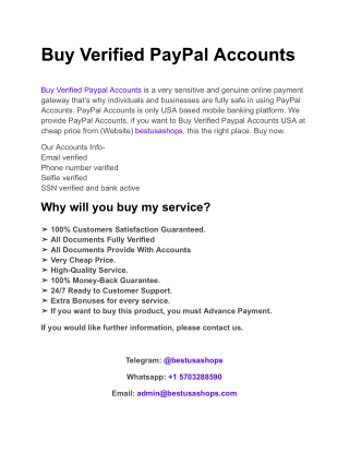 Buy Verified PayPal Accounts