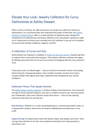 Jewelry Collection at Ashley Stewart