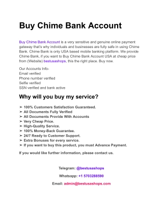 Buy Chime Bank Account
