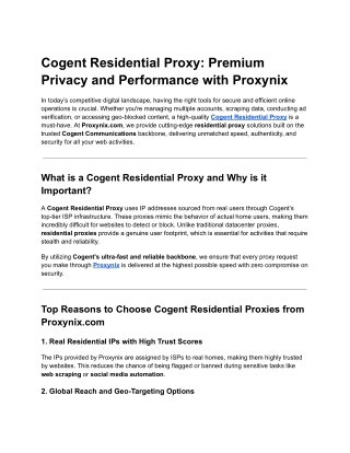congnet residential proxy by proxynix