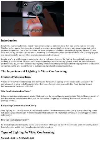 How Lighting Affects Your Video Conferencing Experience