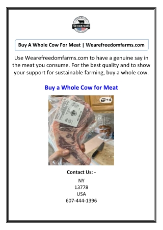 Buy A Whole Cow For Meat  Wearefreedomfarms.com