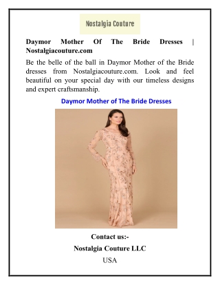 Daymor Mother Of The Bride Dresses Nostalgiacouture.com